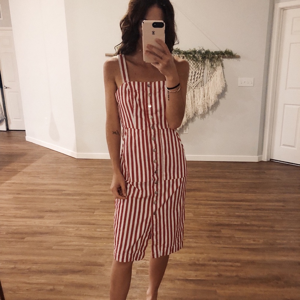 Striped midi dress